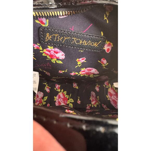 Betsey Johnson Floral Sugar Skull Crown gem black round Crossbody Bag - Picture 15 of 15